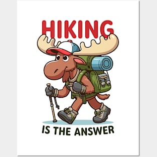 Moose Hiking Adventure Posters and Art